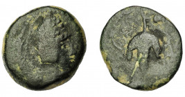 GRECIA ANTIGUA. MAURITANIA. Lixus. AE (50-1 a.C.). R/ Racimo de uvas. AE 3,83g. 17,15 mm. COP-704 vte. BC-/BC.