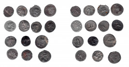 REPÚBLICA ROMANA. Lote de 14 denarios, uno de ellos forrado. De BC+ a MBC-.