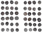 IMPERIO ROMANO. Lote de 24 denarios: Vespasiano (6, uno de ellos perforado), Vitelio (1), Domiciano (2), Trajano (8), Adriano (3), Antonino Pio (3) y ...