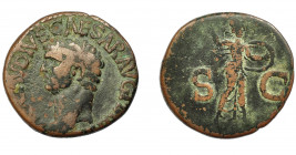 IMPERIO ROMANO. CLAUDIO I. As. Roma (41-42 d.C.). R/ Minerva a der. con lanza y escudo; SC. AE 9,92 g. 27,47 mm. RIC-100. BC/BC-.