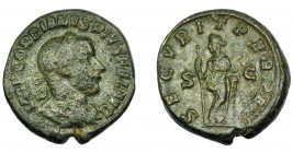 IMPERIO ROMANO. GORDIANO III. As. Roma (241-243). R/ Securitas a izq. con cetro y apoyada en columna; SECVRIT PERPET, S-C. AE 11,46 g. 25,91 mm. RIC-3...