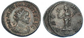 IMPERIO ROMANO. MAXIMIANO. Antoniniano. Lugdunum (291). R/ Pax a izq. con Victoria sobre globo y cetro; PAX AVGG, exergo B. VE 3,95 g. 22,8 mm. RIC-39...
