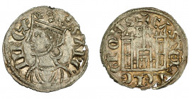 REINOS DE CASTILLA Y LEÓN. SANCHO IV. Cornado. Burgos. Marca B-* y * en corona. VE 0,79 g. 19,11 mm. III-296. BMM-427.1. Pequeñas perforaciones. EBC....