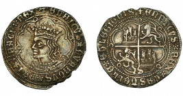 REINOS DE CASTILLA Y LEÓN. ENRIQUE IV. Real. Sevilla. S en la parte inferior de eje vertical. AR 3,17 g. 27,56 mm. III-685. BMM-894.1. Pequeña rotura ...