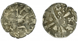 CORONA DE ARAGÓN. ALFONSO EL MAGNÁNIMO (1416-1458). Dinero. Cerdeña. AR 0,76 g. 16,3 mm. IV-878 vte. BC/BC+.