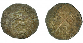 CARLOS I. Calleres. Cerdeña. A/ + CAROLVS D G IMPER. Corona cubierta. VE 0,73 g. 15,3 mm. CRU-4188a. BC-/BC.
