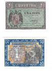 BILLETES ESPAÑOLES. BANCO DE ESPAÑA. Lote de 2 billetes de 1 peseta del 4-1938 Serie H; y del 6-1940, Serie D. ED-D-29a y 42a. SC.