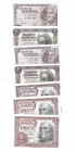 BILLETES ESPAÑOLES. BANCO DE ESPAÑA. Lote de 7 billetes de 1 peseta. 6-1948 sin serie y Serie K (SC). 11-1951 sin serie y Serie L (SC y EBC). 7-1953 s...