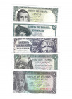 BILLETES ESPAÑOLES. BANCO DE ESPAÑA. Lote de 5 billetes de 5 ptas. 2-1943 Serie E; 6- 1945 Serie D; 4-1947 Serie A; 3-1948 Serie E; 8-1951 Serie G. ED...