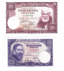 BILLETES ESPAÑOLES. BANCO DE ESPAÑA. Lote de 2 billetes de 50 ptas. del 12-1951 y 25 ptas. 7-1954. Serie C. SC.