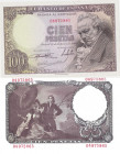 BILLETES ESPAÑOLES. BANCO DE ESPAÑA. 100 Pesetas. 2-1946. Sin serie. ED- D52. Mínima arrgua. SC.