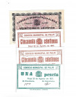 BILLETES LOCALES. Lote de 4 billetes. 25 céntimos sin fecha ni firmasConsejo Municipal de Albox. MG-63 A. EBC+. Consejos Municipal de Pulpí. 8-1937. 5...