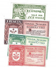 BILLETES LOCALES. Lote de 4 billetes. 25 céntimos y 1 peseta. Consejo Municipal de Barbastro. 8-1937. Consejo comarcal y rural de Barbastro. 2 pesetas...