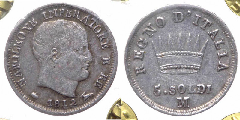 Napoleone I Re d'Italia (1805-1814) 5 Soldi (25 Centesimi) 1812 - Zecca di Milan...