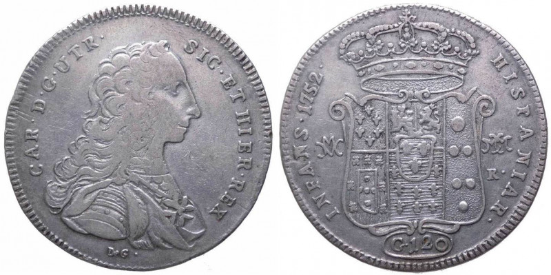 Regno di Napoli, Carlo di Borbone (1734-1759), 120 grana, 1752; Pannuti Riccio 3...