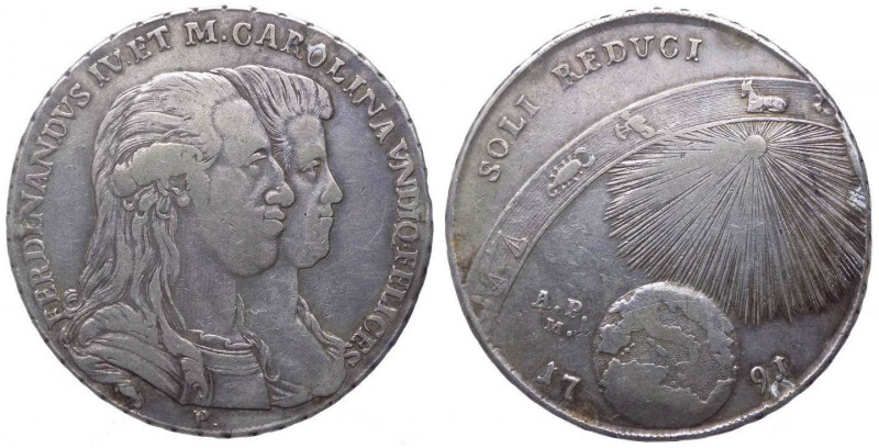 Regno di Napoli - Ferdinando IV (1759-1816) Piastra da 120 Grana 1791, dell'8° T...