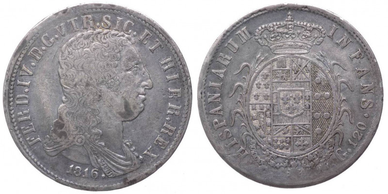 Regno di Napoli - Ferdinando IV di Borbone (1759-1816) Piastra da 120 Grana 1816...