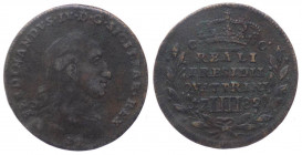 Regno di Napoli - Monetazione per i Reali Presidi della Toscana - Ferdinando IV (1759-1816) 4 Quattrini (Grano da 12 Cavalli) 1782 - NC - Cu - gr. 6,1...