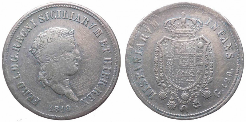 Regno delle Due Sicilie - Ferdinando I (1816-1825) Piastra da 120 Grana 1818 del...