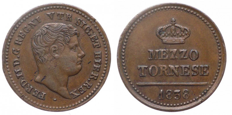 Regno delle Due Sicilie - Ferdinando II di Borbone (1830-1859) Mezzo Tornese 183...
