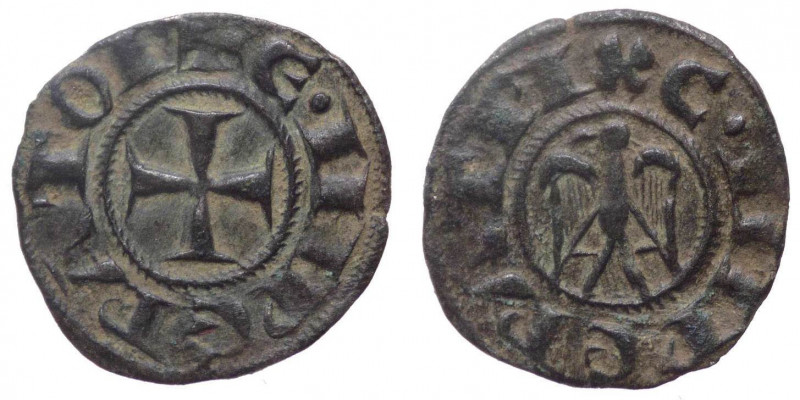 Regno di Sicilia, Enrico VI (1194-1197) con Costanza d'Altavilla, denaro, zecca ...