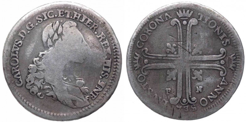 Regno di Sicilia - Carlo di Borbone (1734-1759) 6 Tarì dell'Incoronazione 1735 v...