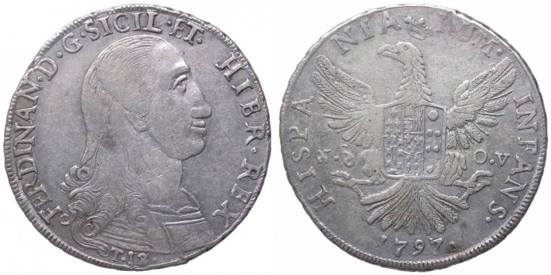 Regno di Sicilia - Palermo - Ferdinando III (1759-1816) 12 Tarì 1797 - Ag-gr. 27...