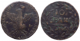 Regno di Sicilia - Ferdinando III (1759-1816) 10 Grani 1804, del I° Tipo - Cu - gr. 31,93 - Gig. 77
BB+

 Shipping only in Italy