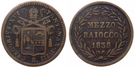 Stato Pontificio - Gregorio XVI (1831-1846) Mezzo Baiocco 1838 anno VIII del II° Tipo - Zecca di Bologna - Cu - gr. 4,77 - Gig. 195
n.a.

 Shipping...