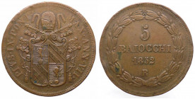 Stato Pontificio - Roma - Pio IX (Giovanni Maria Mastai Ferretti) 1846-1878 - 5 Baiocchi 1852 Anno VII - Gig. 180 - Cu -gr. 40,42
MB+

 Shipping on...