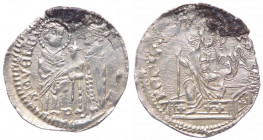 Venezia - Andrea Dandolo Doge LIV (1343-1354) Mezzanino o mezzo grosso con sigla del massaro P (Pietro Contarini o Pietro Marin) - Paol. 3 - Ag - gr. ...