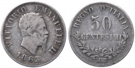 Vittorio Emanuele II (1861-1878) 50 Centesimi 1863 "Valore" - Zecca di Milano - Gig. 76 - Ag
qBB

 Shipping only in Italy