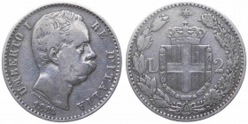 Umberto I (1878-1900) 2 Lire 1884 - C/ "FKRT" - RR MOLTO RARA - Ag - Mont. Manca
n.a.

 Shipping only in Italy