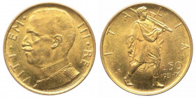 Vittorio Emanuele III (1900-1943) 50 lire "Littore" 1931 anno IX - Au - Gig. 20
SPL

 Shipping only in Italy