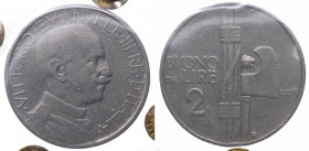 Vittorio emanuele III (1900-1943) Buono da 2 lire 1924 "Fascio" - Asse ruotato 15° - C/ Liscio - Montenegro manca - RARA - Ni - Perizia Gaudenzi mBB
...