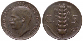 Vittorio Emanuele III (1900-1943) 5 Centesimi "Spiga" 1926 del II° Tipo - Cu - Gig. 272
n.a.

 Shipping only in Italy