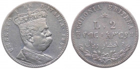 Eritrea - Umberto I (1890-1896) 2 Lire (4/10 di Tallero) 1890 - Gig. 3 - Ag
n.a.

 Shipping only in Italy