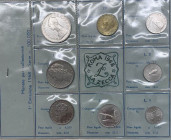 Monetazione in Lire (1946-2001) serie 1968 - composto da 8 valori - L. 500 (Ag) - L. 100 -L. 50 - L. 20 - L. 10 - L. 5 - L. 2 - L. 1
FDC

 Worldwid...