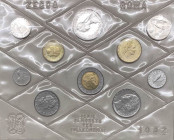 Monetazione in Lire (1946-2001) serie 1982 - composta da 10 valori - L 500 (Ag) - L 500 (Ac-Ba) -L 200 (Ba) - L 100 (Ac) - L 50 (Ac) - L 20 (Ba) - L 1...