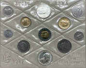 Monetazione in Lire (1946-2001) - serie 1987 - composta da 11 valori - L 500 "Leopardi" (Ag) - L 500 (Ag) - L 500 - L 200 - L 100 - L 50 - L 20 - L 10...