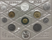 Monetazione in Lire (1946-2001) - serie 1989 - composta da 11 valori - L 500 "Campanella" (Ag) - L 500 Ag - L 500 - L 200 "Arsenale di Taranto" - L 10...