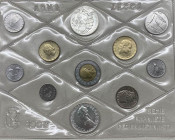 Monetazione in Lire (1946-2001) - serie 1993 - composta da 11 valori - L 500 "Goldoni" (Ag) - L 500 (Ag) - L 500 "Banca d'Italia" - L 200 "Aereonautic...