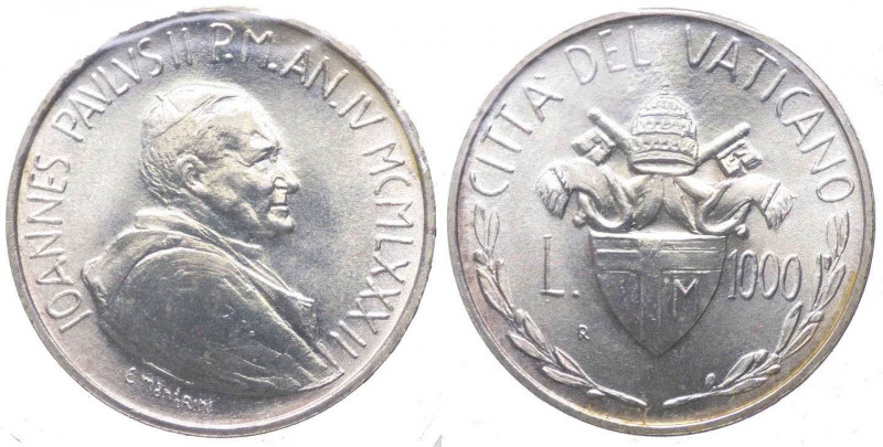 Città del Vaticano - Giovanni Paolo II (1978-2005) 1000 Lire 1982 anno IV - KM#1...
