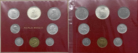 Giovanni Paolo XXIII (1958-1963) serie 1960 anno II, composta da 8 valori: 500 Lira - Ag; 100 Lire; 50 Lire - Ac; 20 Lire - Ba; 10 Lire; 5 Lire; 2 Lir...