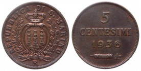 Vecchia monetazione (1864-1938) 5 Centesimi 1936 del II° Tipo - Cu - Gig. 41
n.a.

 Shipping only in Italy