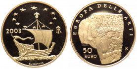 Repubblica Italiana - Monetazione in Euro (dal 2002) 50 Euro 2003 "Europa delle Arti - Austria" - In confezione completa di scatola e cofanetto - (Au ...