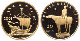 Repubblica Italiana - Monetazione in Euro (dal 2002) 20 Euro 2003 "Europa delle Arti - Italia" - In confezione completa di scatola e cofanetto - Au - ...