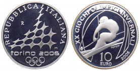 Repubblica Italiana - Monetazione in Euro (dal 2002) 10 euro 2005 "XX Olimpiadi Invernali Torino 2006 - I emissione" - In confezione completa di scato...