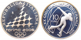 Repubblica Italiana - Monetazione in Euro (dal 2002) 10 euro 2005 "XX Olimpiadi Invernali Torino 2006-III emissione" - In confezione completa di scato...
