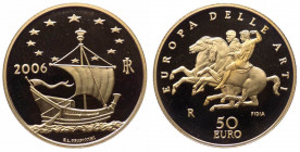 Repubblica Italiana - Monetazione in Euro (dal 2002) 50 Euro 2006 "Europa delle Arti - Grecia" - NC - In confezione completa di scatola e cofanetto - ...